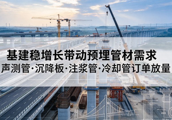 峡江基建稳增长带动预埋监测管材需求，声测管、沉降板、注浆管订单持续放量